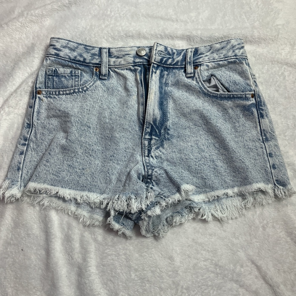 Denim Frayed Hem Women Shorts